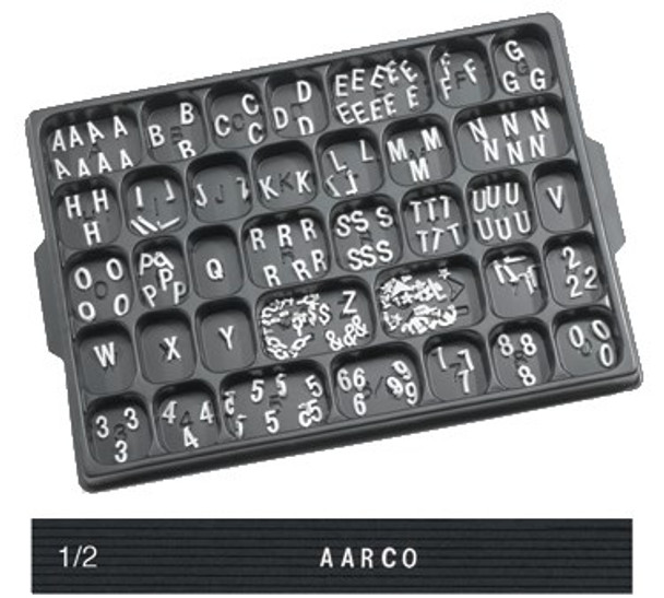 Aarco HF.50 Universal Changable Letters, Helvetica Font, 1/2", 165 Characters Aarco HF.50 Universal Changable Letters, Helvetica Font, 1/2", 165 Characters