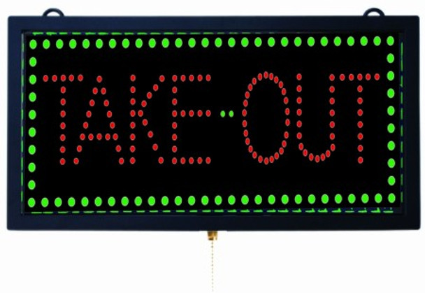 Aarco TAK12M "TAKE OUT" LED Sign, 18-3/4" x 9-3/4" Aarco TAK12M "TAKE OUT" LED Sign, 18-3/4" x 9-3/4"