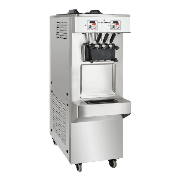 Spaceman 6378A-C Soft Serve Ice Cream Machine with Air Pump and 2 Hoppers - 208/230V, 1 Phase