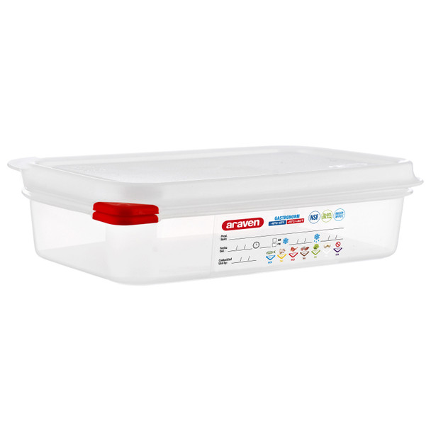 Araven 03026 Storage Container & Lid, 1/4 Size, 2.5" Deep, Translucent Araven 03026 Storage Container & Lid, 1/4 Size, 2.5" Deep, Translucent