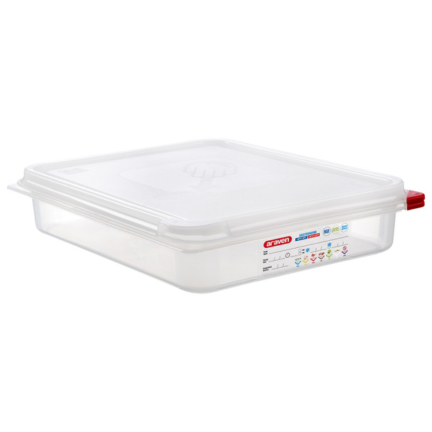 Araven 03032 Storage Container & Lid, 1/2 Size, 2.5" Deep, Translucent Araven 03032 Storage Container & Lid, 1/2 Size, 2.5" Deep, Translucent