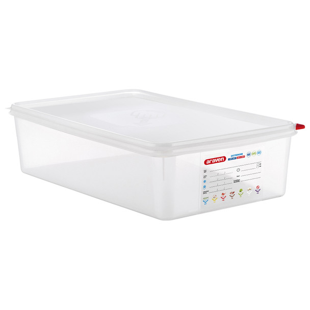 Araven 03036 Storage Container & Lid, Full Size, 4" Deep, Translucent Araven 03036 Storage Container & Lid, Full Size, 4" Deep, Translucent