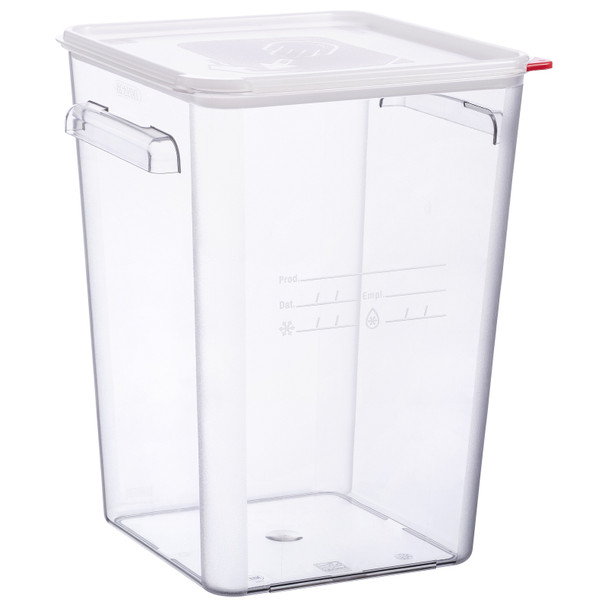 Araven 91857 Clear Storage Container & Lid, 23.2 Qt., Square