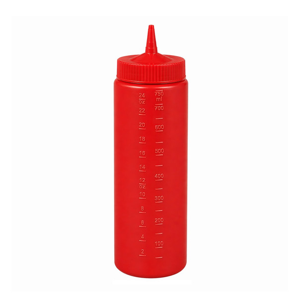 Vollrath 4924-02 Squeeze Bottle, Wide Mouth, 24 oz, Red