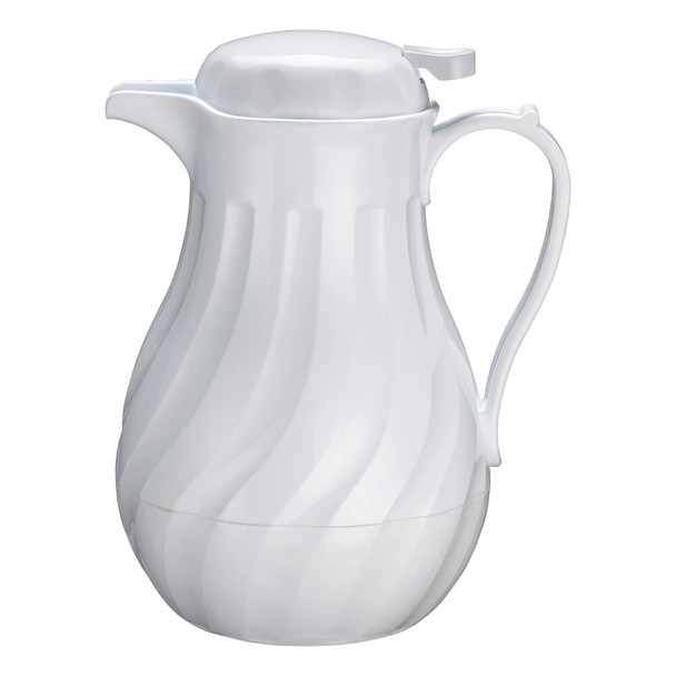 Winco VSW-64W Beverage Server, 64 oz, Plastic, Swirl Design, White Winco VSW-64W Beverage Server, 64 oz, Plastic, Swirl Design, White