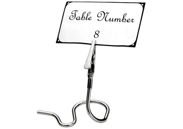 Winco TCD-3S Alligator Clip Card Holder, 2-3/4" H S-Shaped (6pc/pk)