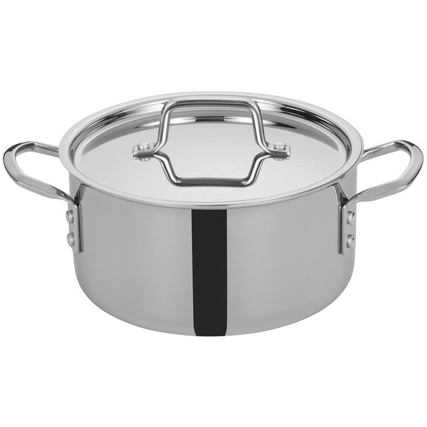 Winco TGSP-4 Tri-Gen, Stock Pot, 4.5 Quart, with Cover, Stainless