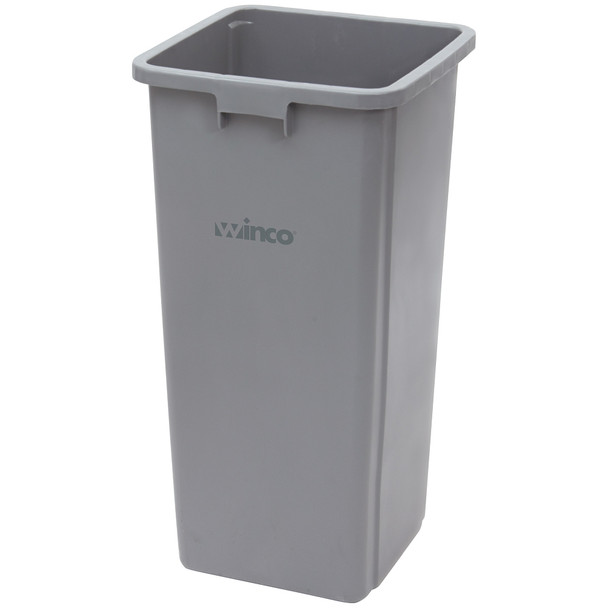 Winco PTCS-23G Trash Can, 23 gallon, Square, Tall, Gray Winco PTCS-23G Trash Can, 23 gallon, Square, Tall, Gray