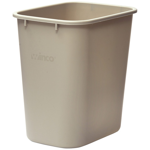 Winco PWR-28BE Wastebasket, 28 qt., 15" H, Rectangular, Beige Winco PWR-28BE Wastebasket, 28 qt., 15" H, Rectangular, Beige