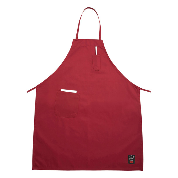 Winco BA-PRD Bib Apron, 31" x 26", with (2) pockets, Red Winco BA-PRD Bib Apron, 31" x 26", with (2) pockets, Red