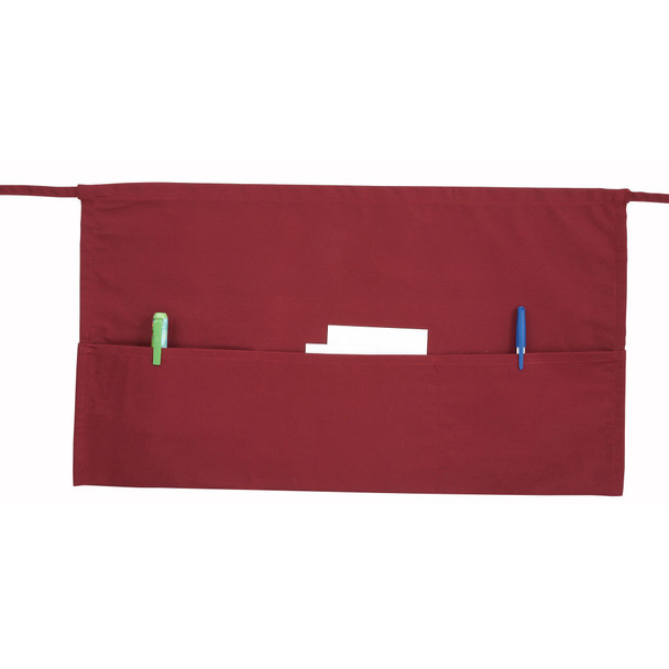 Winco WA-1221R Waist Apron, 22" x 12", Burgundy