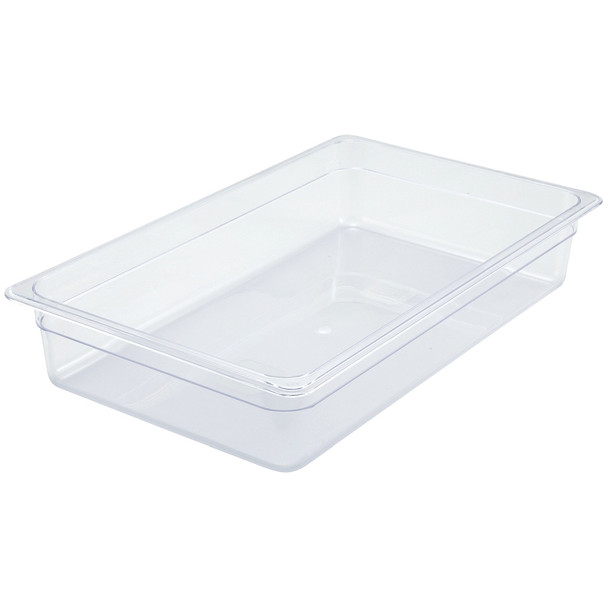 Winco SP7104 Food Pan, Full Size, 4" Deep, Clear, NSF