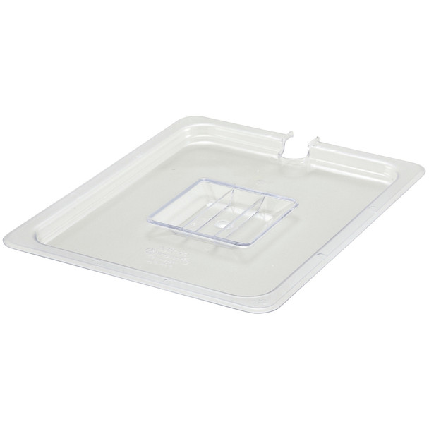 Winco SP7200C Food Pan Cover, Half Size, Slotted, Clear, NSF