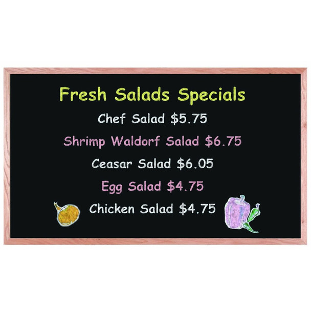 Aarco OC3660NT Black Chalk Board, 36" x 60", Oak Frame Aarco OC3660NT Black Chalk Board, 36" x 60", Oak Frame