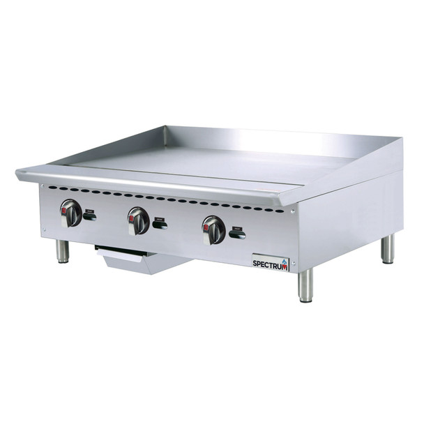 Winco NGGD-36M 36" Countertop Gas Griddle, Manual Controls, 90K BTU