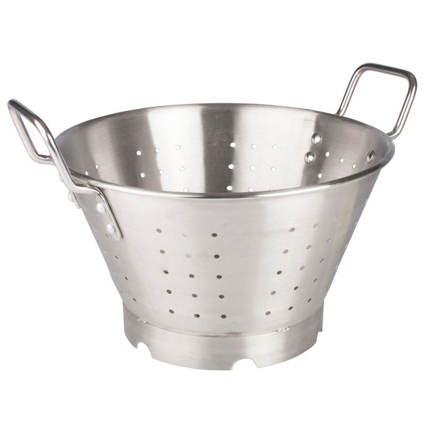 Winco SLO-11 Stainless Steel Colander with Handles & Base, 11 Qt.