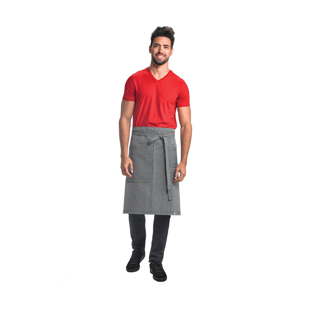 Mercer Barfly M63207RSD Rogue Mid-Bistro Apron, 21"x25-1/2", Navy/White Stripe Mercer Barfly M63207RSD Rogue Mid-Bistro Apron, 21"x25-1/2", Navy/White Stripe