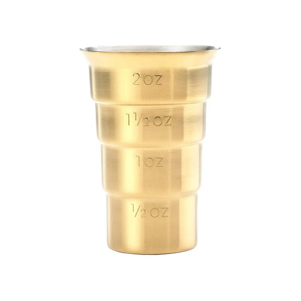 Barfly M37109GD Stainless Steel 2 Oz. Stepped Jigger, Gold Plated