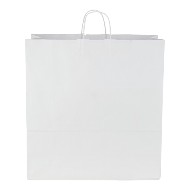 Duro 86787 Cargo White Paper Shopping Bags, 18" x 7" x 18.75" (200/Case)
