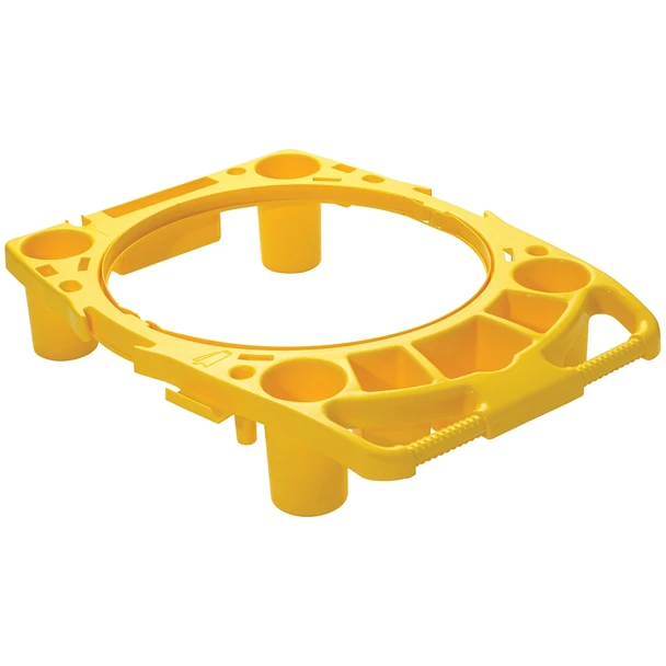 Winco TCD-44Y Yellow Container Caddy for 44-Gallon Trash Can