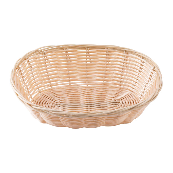 Tablecraft 1174W Oval Natural Polypropylene Basket, 9" x 6" x 2.25"