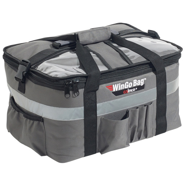 Winco BGCB-1709 WinGo Bag Catering Bag with Beverage Divider, Medium, 17" x 13" x 19", Gray Winco BGCB-1709 WinGo Bag Catering Bag with Beverage Divider, Medium, 17" x 13" x 19", Gray