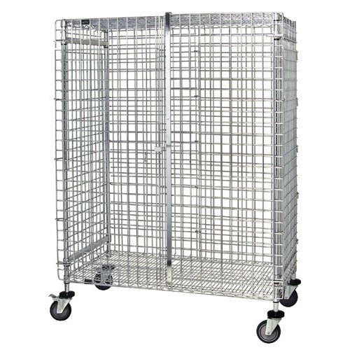 Quantum M2436-69SEC Chrome Stem Caster Security Cart, 24" x 36" x 69"