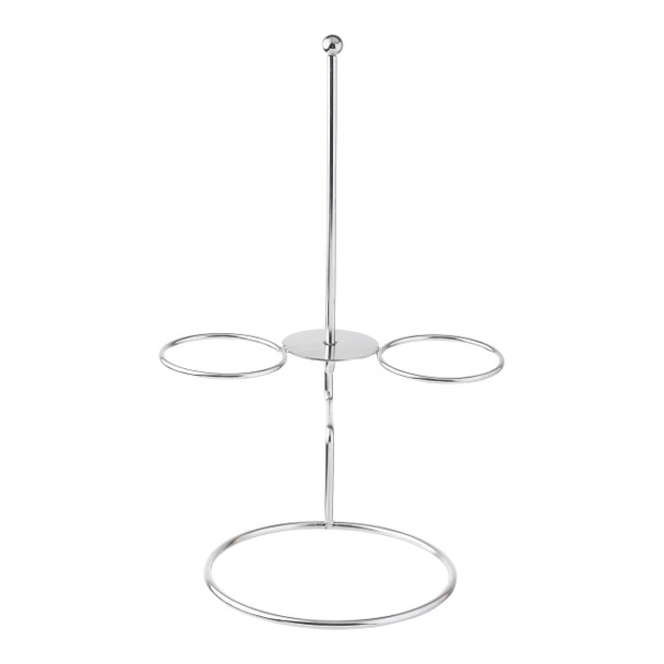 Tablecraft 10460 Stainless Steel Onion Ring Tower with 2 Ramekin Holders
