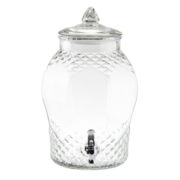 Tablecraft 10699 Decorative Glass Beverage Dispenser, 2 Gallon