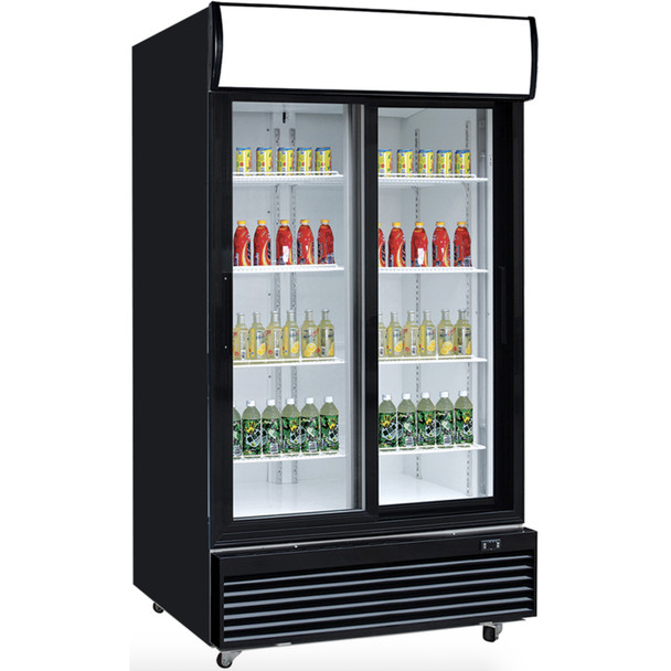 Dukers DSM-32SR 39-3/8" Two Glass Hinged Door Refrigerator, Bottom Mount Dukers DSM-32SR 39-3/8" Two Glass Hinged Door Refrigerator, Bottom Mount
