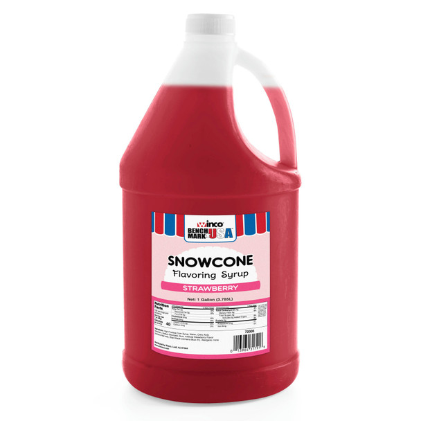 Winco Snow Cone Syrup, 1 gallon, Strawberry Winco Snow Cone Syrup, 1 gallon, Strawberry