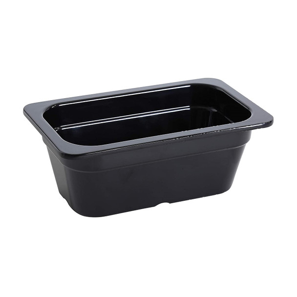 Yanco GN-611BK GN PAN 10.375" X 6.375" X 4" PAN, 1.5 Liter, Black, Melamine, 6/Case