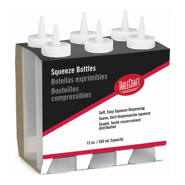 Tablecraft C112C Squeeze Bottle, Clear, 12 oz (6pcs/pack)