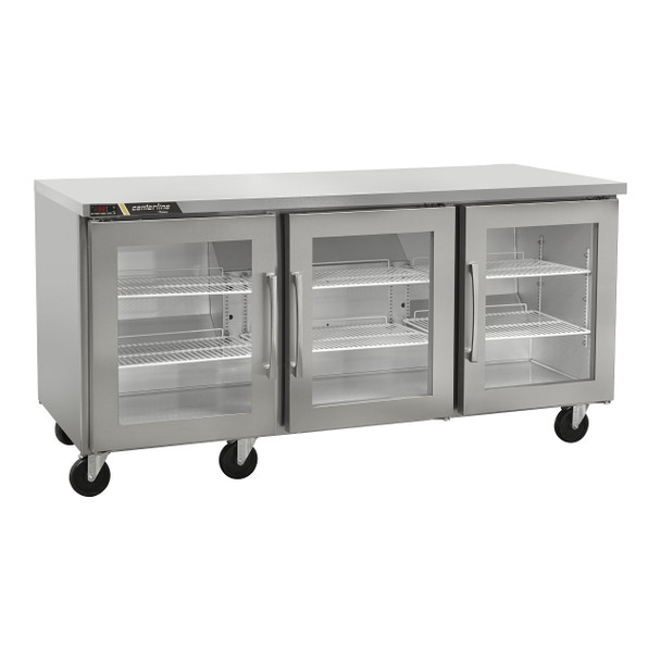Centerline CLUC-72R-GD-LRR 72" Undercounter Refrigerator, (3) Glass Doors, Hinge Left/Right/Right Centerline CLUC-72R-GD-LRR 72" Undercounter Refrigerator, (3) Glass Doors, Hinge Left/Right/Right
