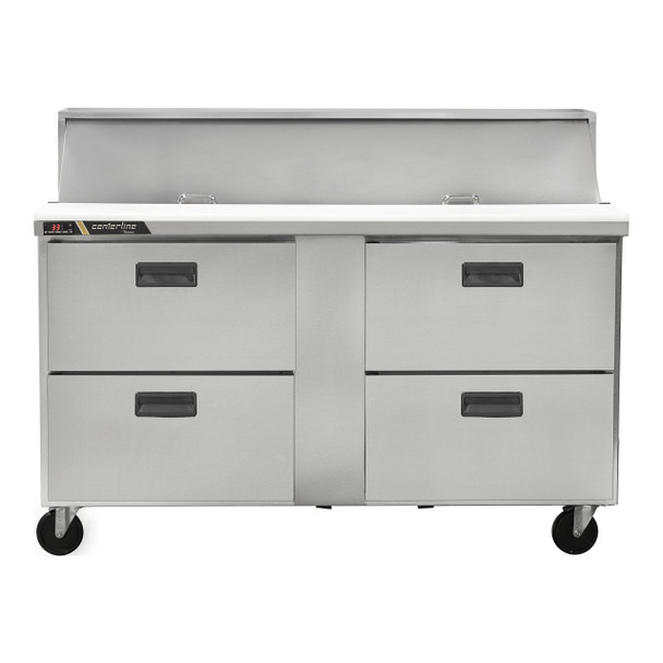 Centerline CLPT-6016-DW 60" Sandwich Prep Table, 16 Pans, 4 Drawers Centerline CLPT-6016-DW 60" Sandwich Prep Table, 16 Pans, 4 Drawers