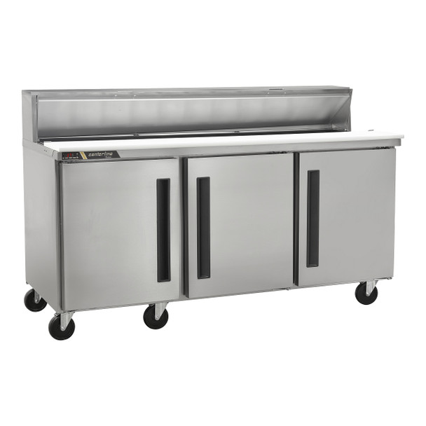 Centerline CLPT-7220-SD-LLL 72" Sandwich Prep Table, 20 Pans, Solid Doors, Hinge Left/Left/Left Centerline CLPT-7220-SD-LLL 72" Sandwich Prep Table, 20 Pans, Solid Doors, Hinge Left/Left/Left
