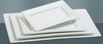 Yanco PL-212 Pride Land Bone White Plate, 12" x 7-1/4", 12/Case