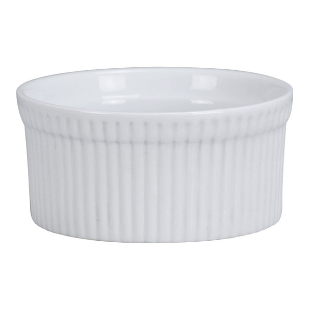 Yanco RK-110 Super White Porcelain Fluted Ramekin, 10 oz