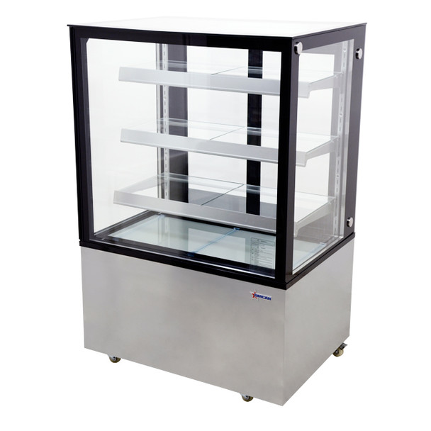 Omcan RS-CN-0271-S Square Glass Refrigerated Display Case, 36" W Omcan RS-CN-0271-S Square Glass Refrigerated Display Case, 36" W