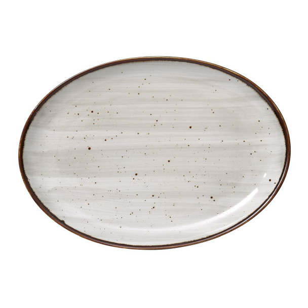 Yanco LY-2108 Lyon 8" x 5 1/2" x 3/4" Coupe Porcelain Platter (36/Case)