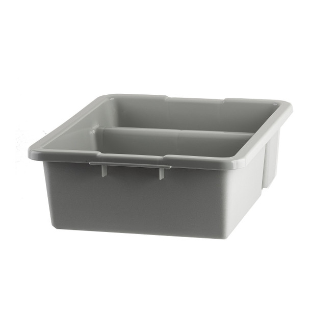 Tablecraft 1547G Polyethylene Divided Gray Tote Box, 21" x 17" x 7"