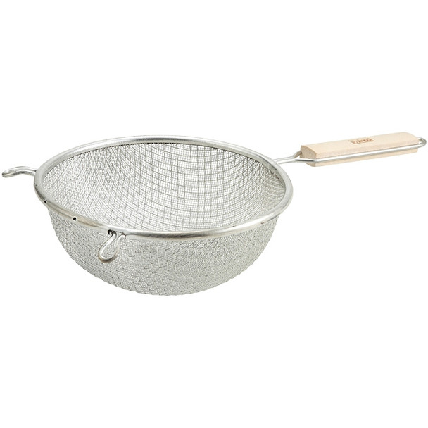 Winco MST-8D 8" Strainer Double Tinned Mesh, Wood Handle Winco MST-8D 8" Strainer Double Tinned Mesh, Wood Handle