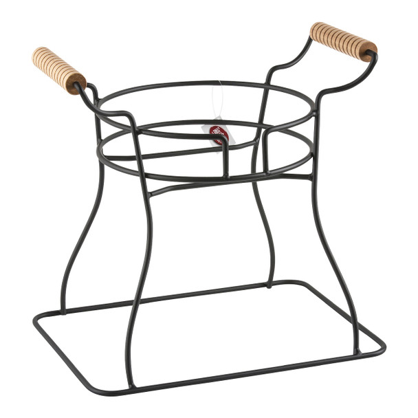 Tablecraft BDGR1 Glass Beverage Dispenser Wire Rack, Powder Coated Black with Wood Handle