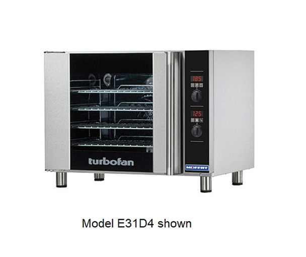 Moffat E31D4-P 4 Tray Half Size Electric Convection Oven Digital Control - 208V