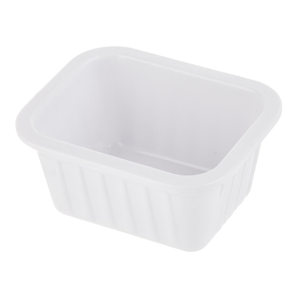 Tablecraft 240008 2 Oz White Rectangle Melamine Sauce Cup