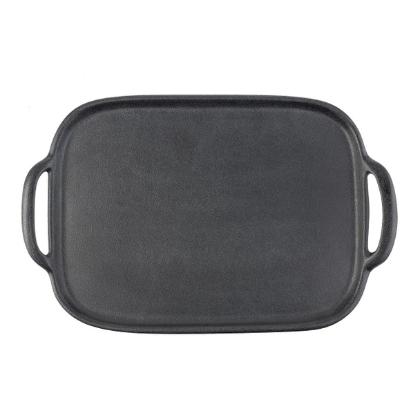 Tablecraft 10048 Faux Cast Iron 20-3/8" x 13-1/4" Melamine Serving Tray