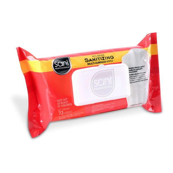 Sani Professional Multi Surface Disinfecting Wipes, 72 Count