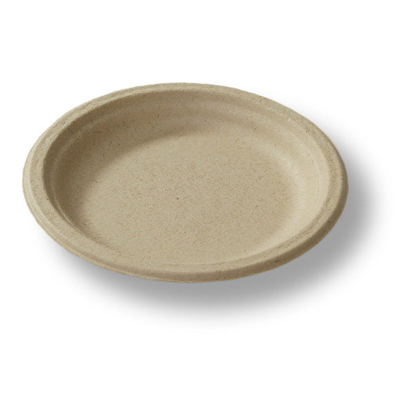 Tellus 433474 6" Disposable Round Plate, Beige, Compostable (1000/Case)