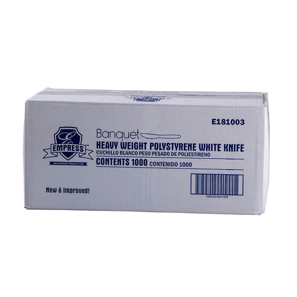 Empress E181003 White Heavy Weight Polystyrene Knife (1000/Case) Empress E181003 White Heavy Weight Polystyrene Knife (1000/Case)