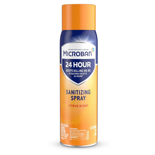 Microban Sanitizing Aerosol Spray Citrus, 15 Oz Microban Sanitizing Aerosol Spray Citrus, 15 Oz